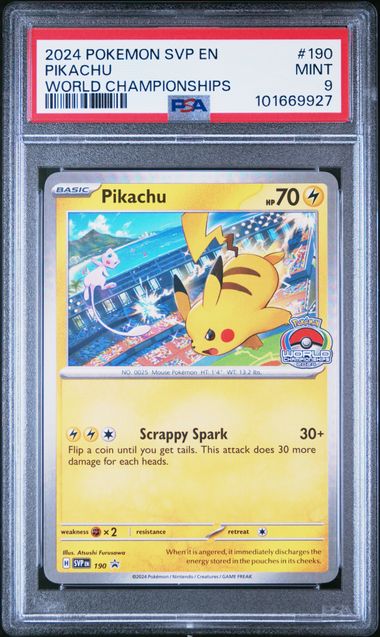 PSA 9 | Pikachu World Championshiops | SV Black Star Promo | SVP190