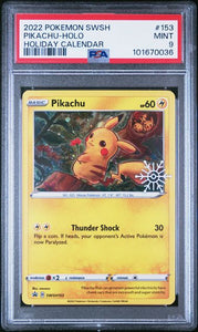 PSA 9 | Pikachu Holo Holiday Calendar | SWSH Black Star Promo | SWSH153