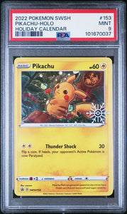 PSA 9 | Pikachu Holo Holiday Calendar | SWSH Black Star Promo | SWSH153