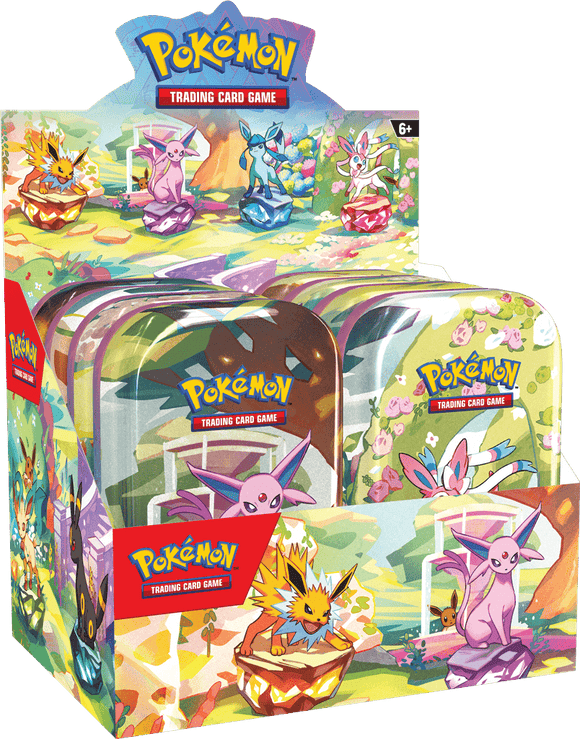 Pokémon Prismatic Evolutions Mini Tin Display