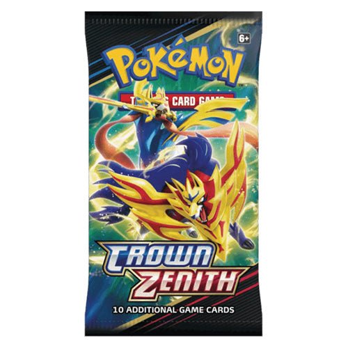 Pokémon TCG Crown Zenith boosterpack – 10 kaarten – Zacian & Zamazenta artwork – Sword & Shield uitbreiding.
